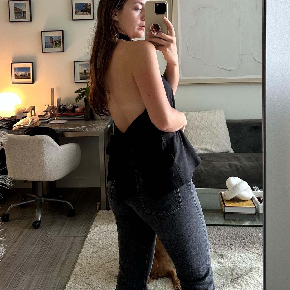 REVOLVE high neck open back top